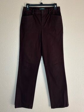 Lauren Ralph Lauren Dark Brown Straight-Leg Business Casual Pants Size 4